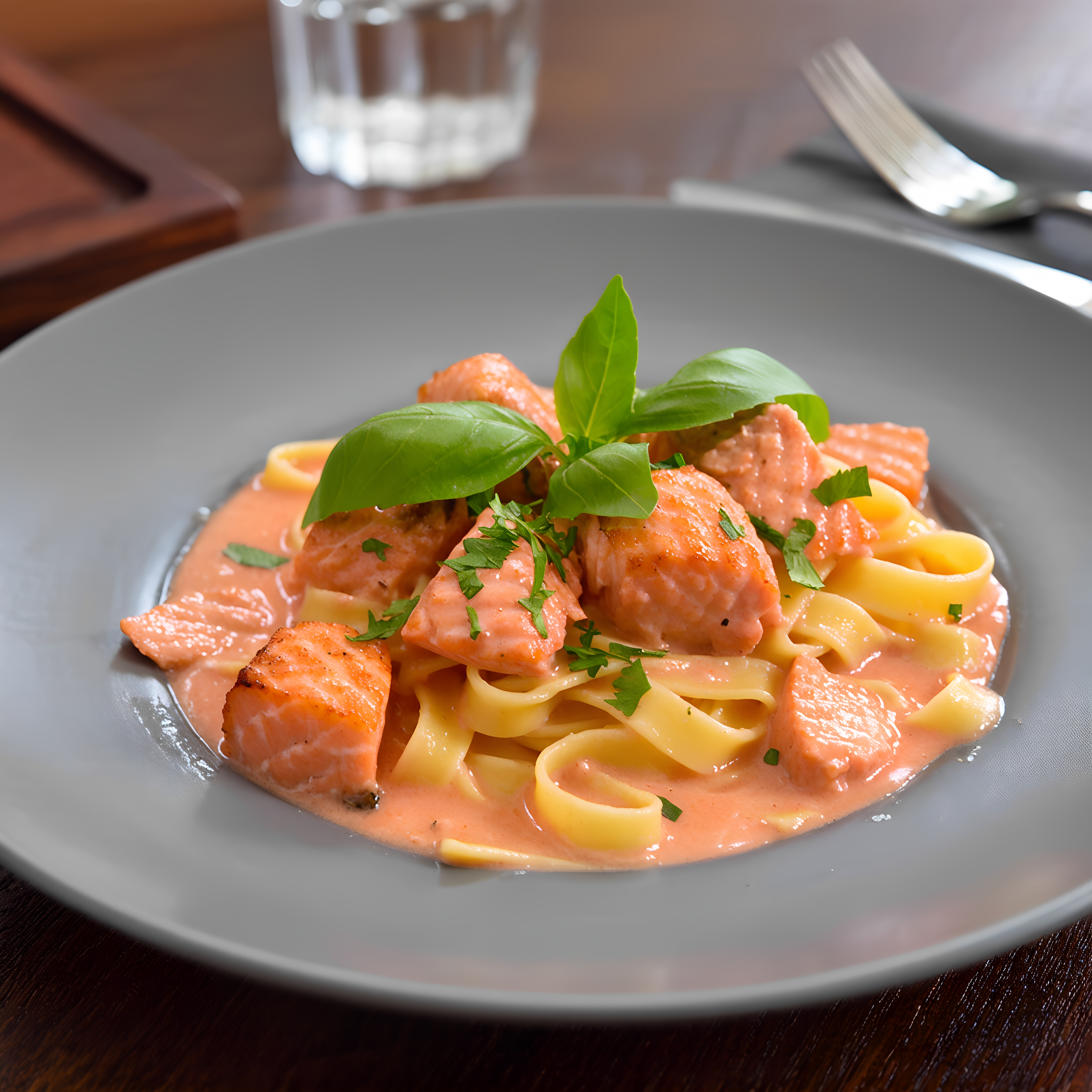 Nudeln mit Lachs